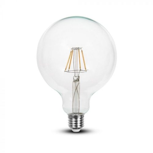 V-TAC Átlátszó LED izzó filament COG  E27 G125 6W 3000K - 214304