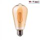 V-TAC Borostyán LED izzó filament COG  E27 ST64 4W 2200K - 214361