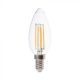 V-TAC Átlátszó LED izzó filament COG  E14 C35 4W 4000K gyertya - 214413