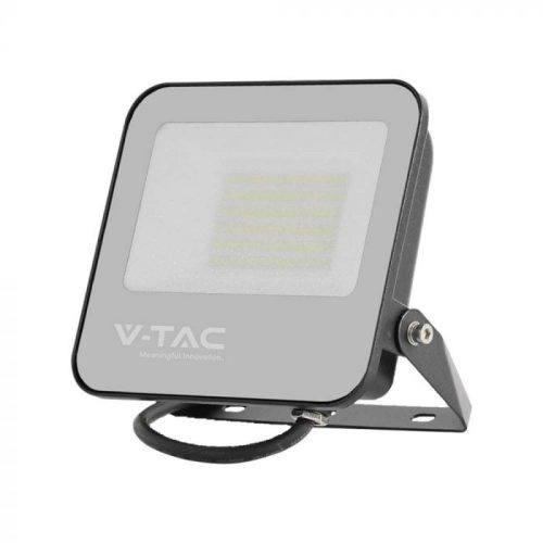 V-TAC LED reflektor 50W 4000K 160 L/W Fekete házas, Szürke matt üveggel, 1 m hosszú vezetékkel -23694