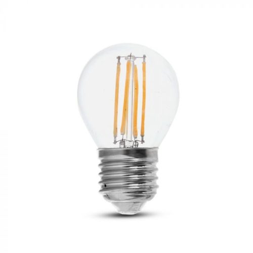 V-TAC Átlátszó LED izzó filament COG  E27 G45 6W 4000K kisgömb - 2843