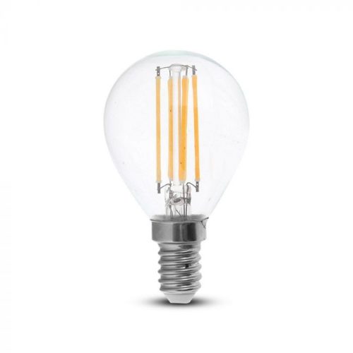 V-TAC Átlátszó LED izzó filament COG  E14 P45 4W 4000K kisgömb - 4425