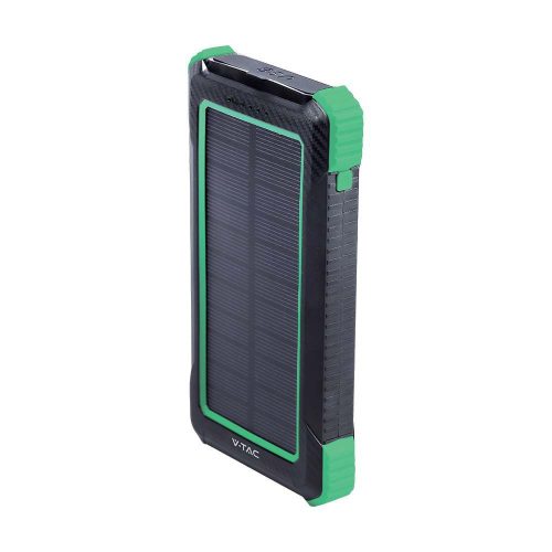 V-TAC Vezetéknélküli Powerbank (hordozható Solar töltő) 10000mAh fehér - 7835