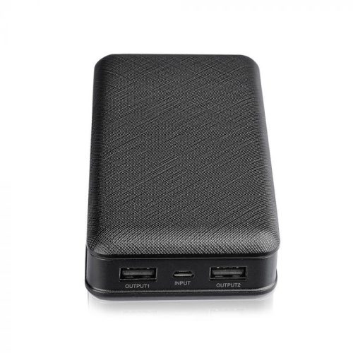 V-TAC Power Bank (hordozható töltő) 20000mAh fekete - 8190